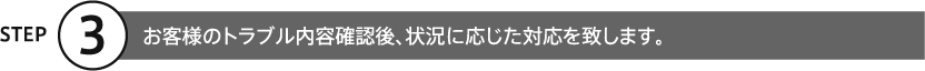 ②当オペレーターが電話にて、お客様の状況を確認させて頂きます。