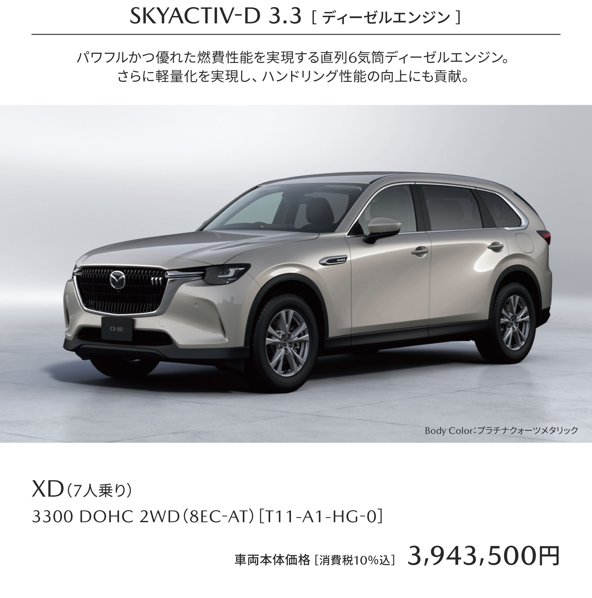 SKYACTIV-D 3.3 ［ ディーゼルエンジン ］
