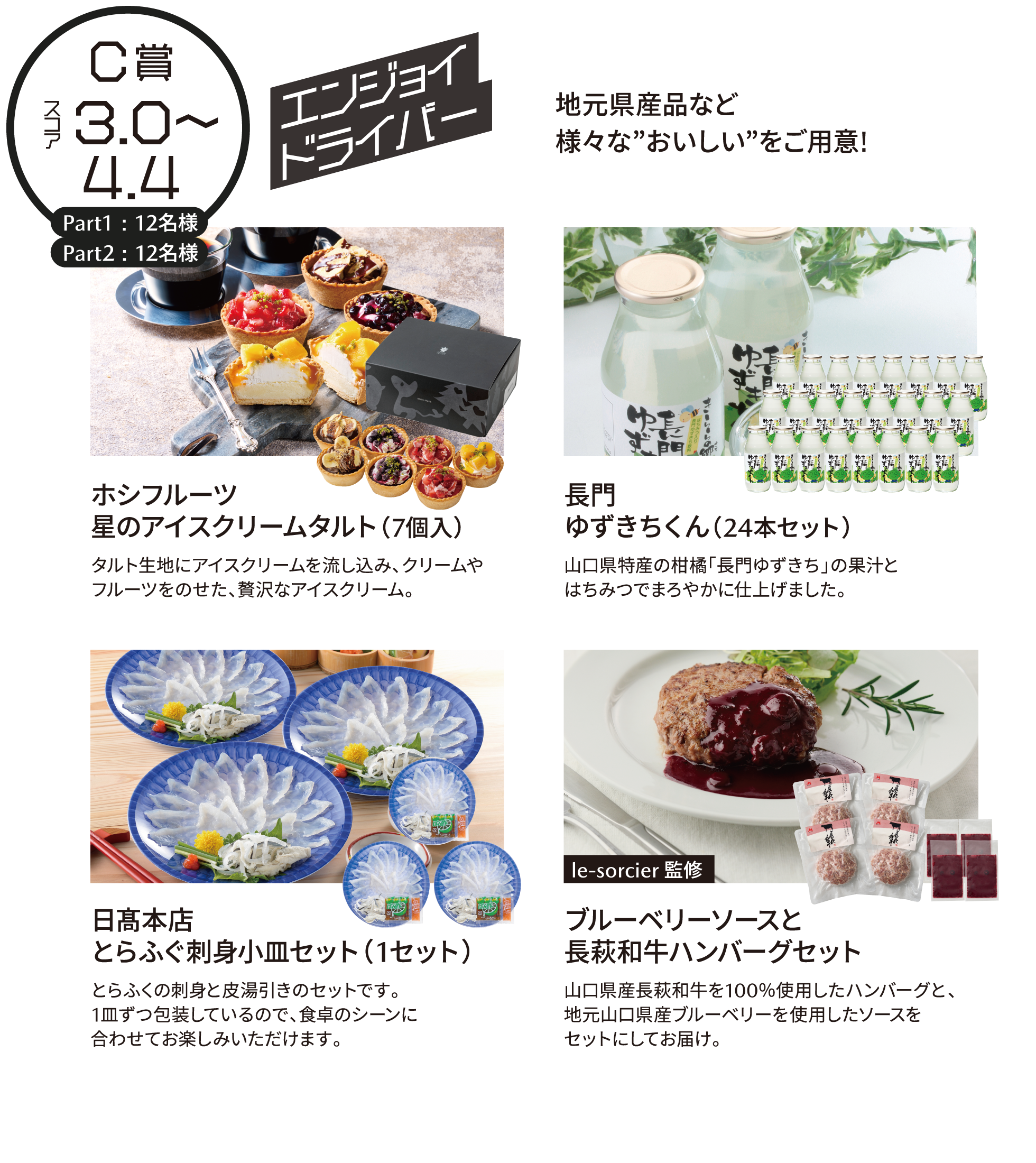 C賞地元県産品など様々な”おいしい”をご用意!