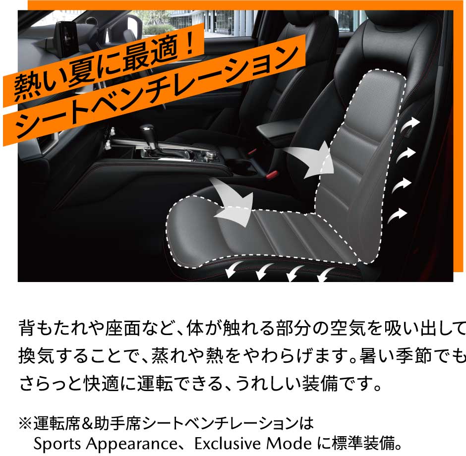 シートベンチレーション熱い夏に最適!