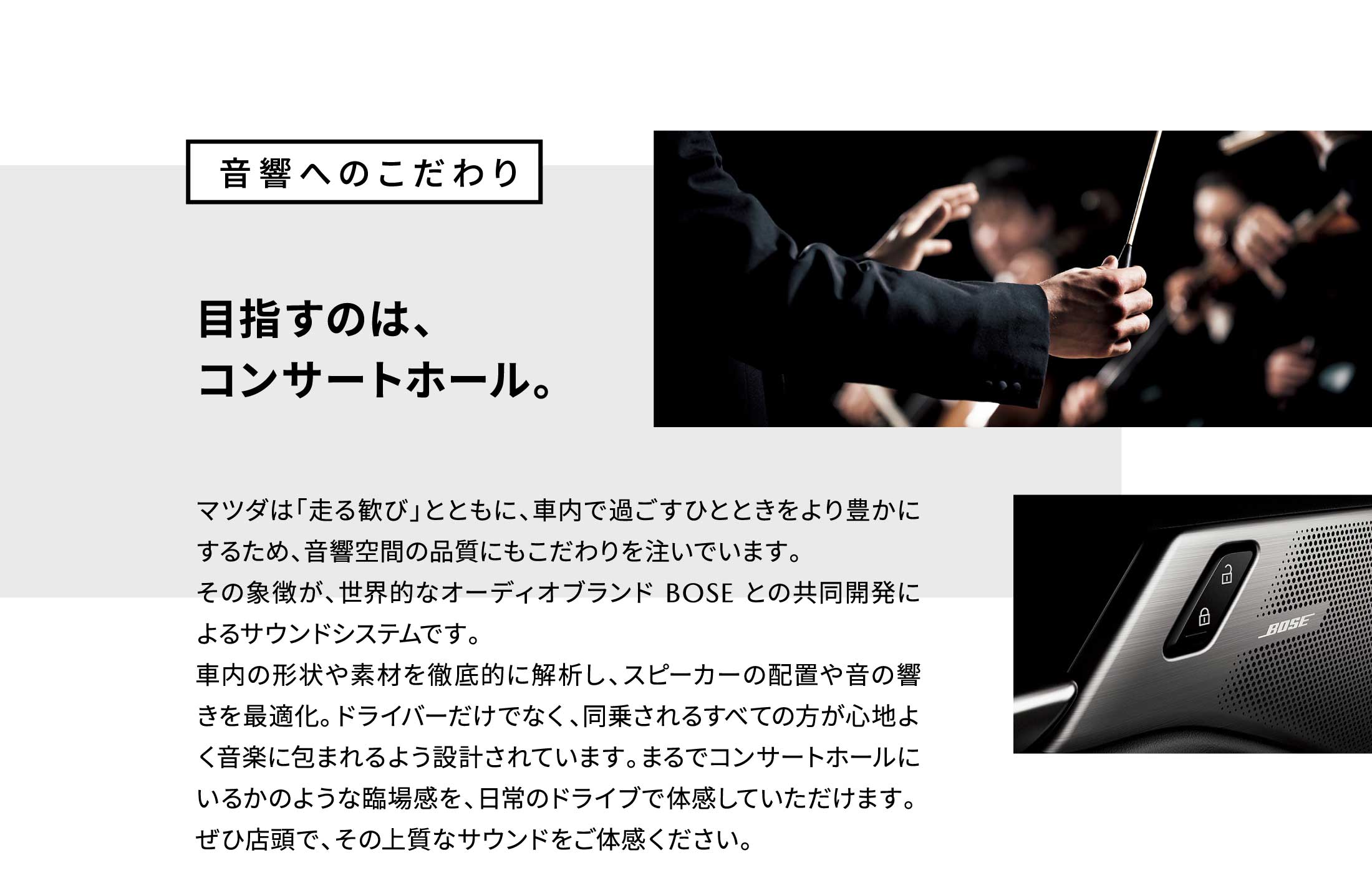 音響へのこだわり 目指すのは、コンサートホール。